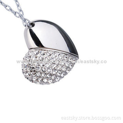 Promotional Jewelry Heart USB Flash Drive, Made of Metal and Jewelry Shell, 64MB to 32GB Capacity